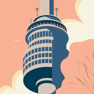 illustration of Namsan tower in Seoul, South Korea